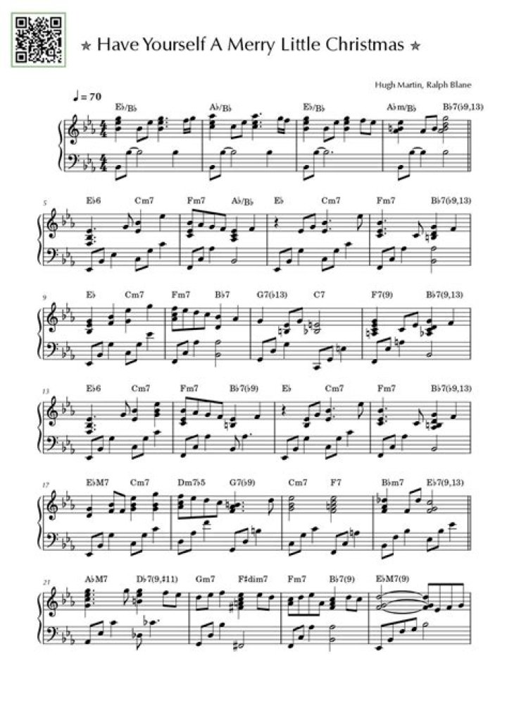 Have Yourself a Merry Little Christmas Sheet PDF – Free Download