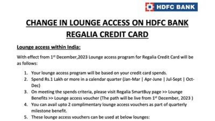 HDFC Regalia Lounge Access List International PDF – Key Access Guidelines