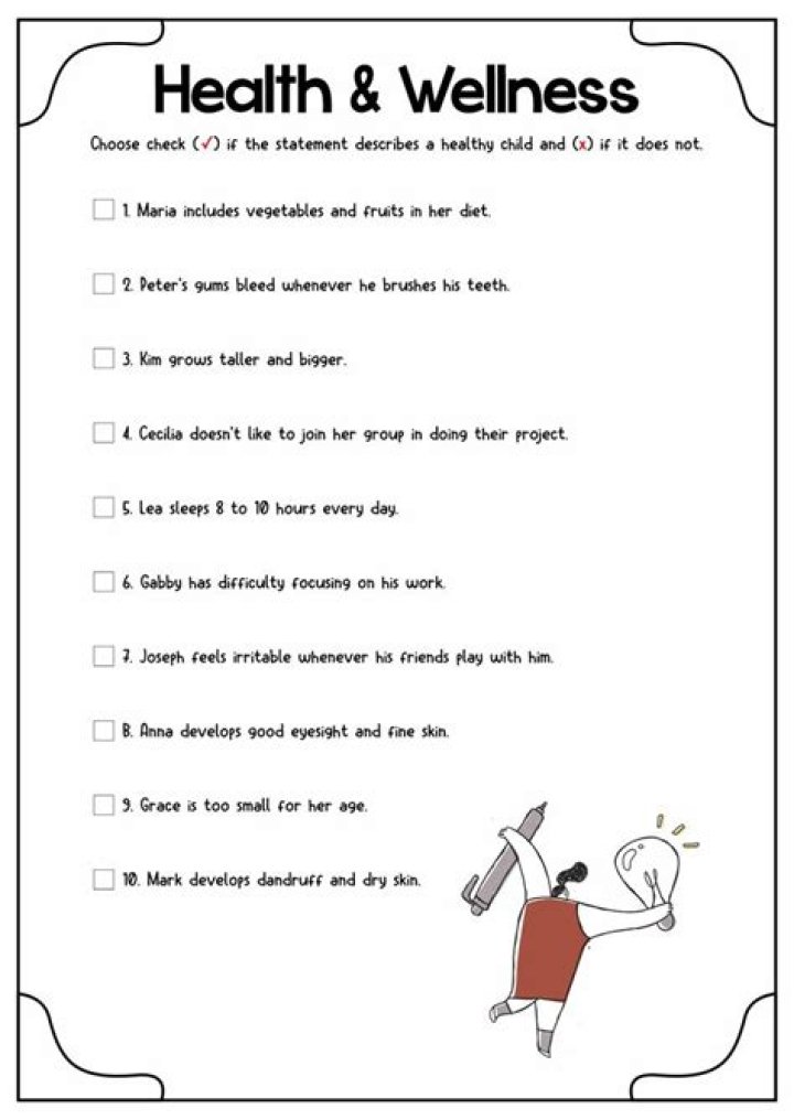 Free Health and Wellness Worksheets for Students PDF – Boost Student Wellbeing