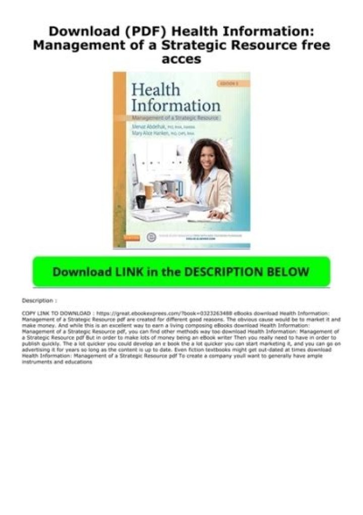 Optimizing Health Information Management as a Strategic Resource: A Comprehensive PDF Guide