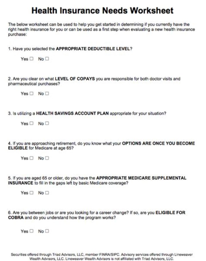 Free Health Insurance Worksheet PDF for Easy Coverage Planning