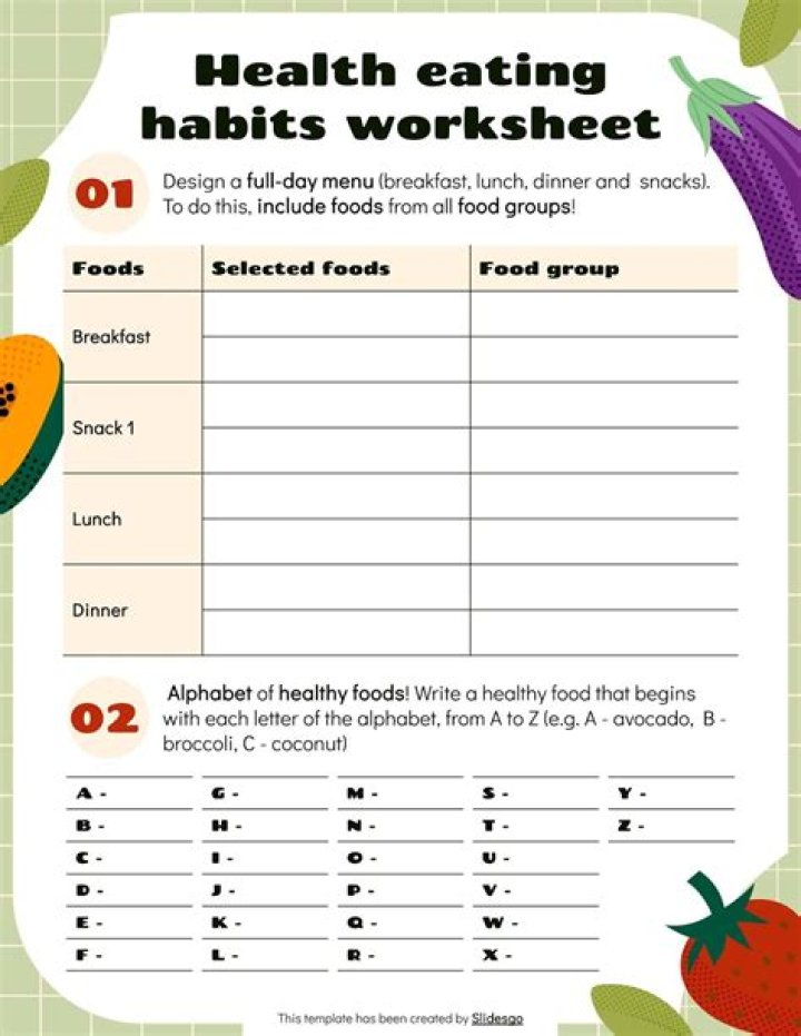 Healthy Eating Worksheets for Kids PDF – Fun & Educational Printables