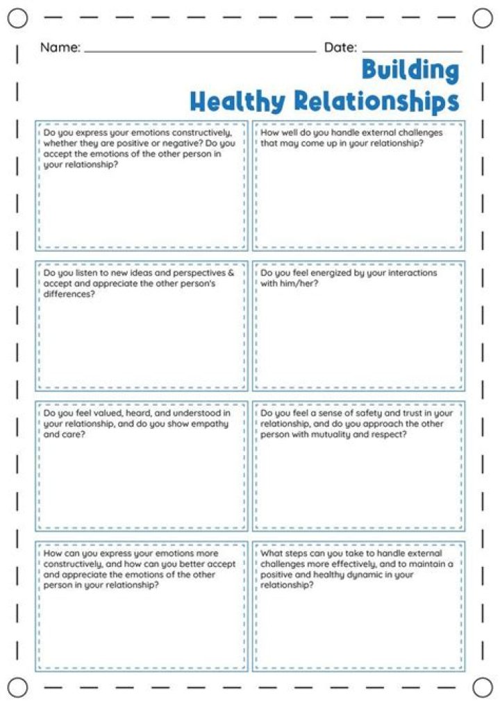 Healthy Relationships Worksheets for Youth PDF – Build Strong Emotional Skills