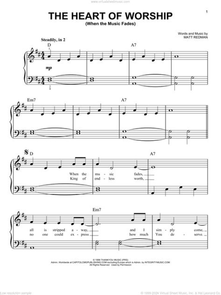Heart of Worship Music Sheet PDF – Free Download