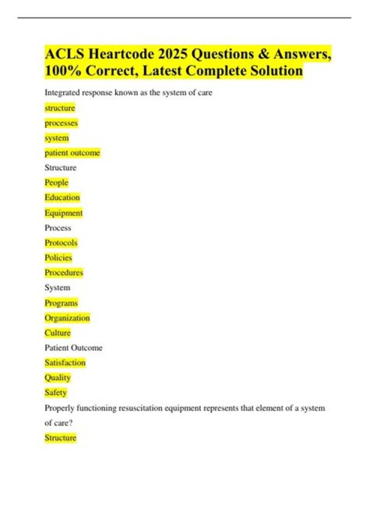 Heartcode 2025 ACLs Complete Answers PDF Free Download – Instant Access