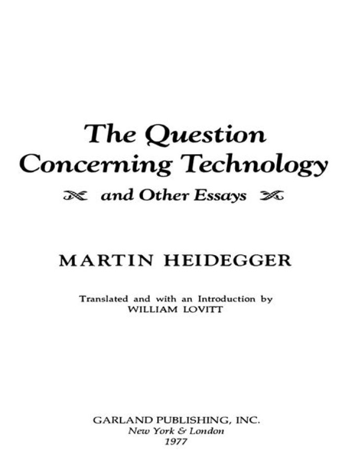 Heidegger’s ‘The Question Concerning Technology’ PDF: A Critical Exploration