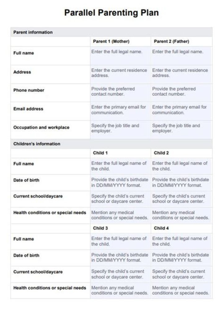 High Conflict Parenting Plan PDF: Effective Co-Parenting Strategies