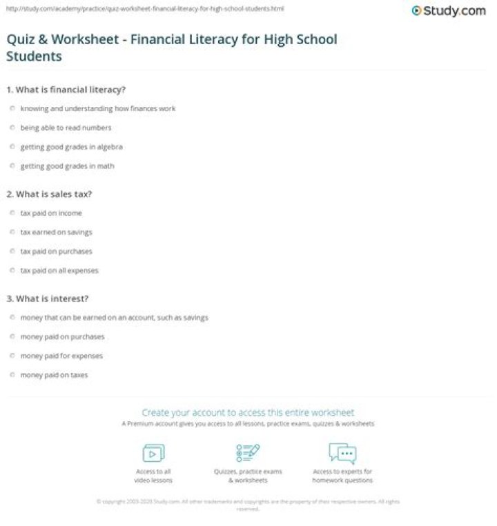 High School Financial Literacy Worksheets PDF: Master Budgeting & Money Skills