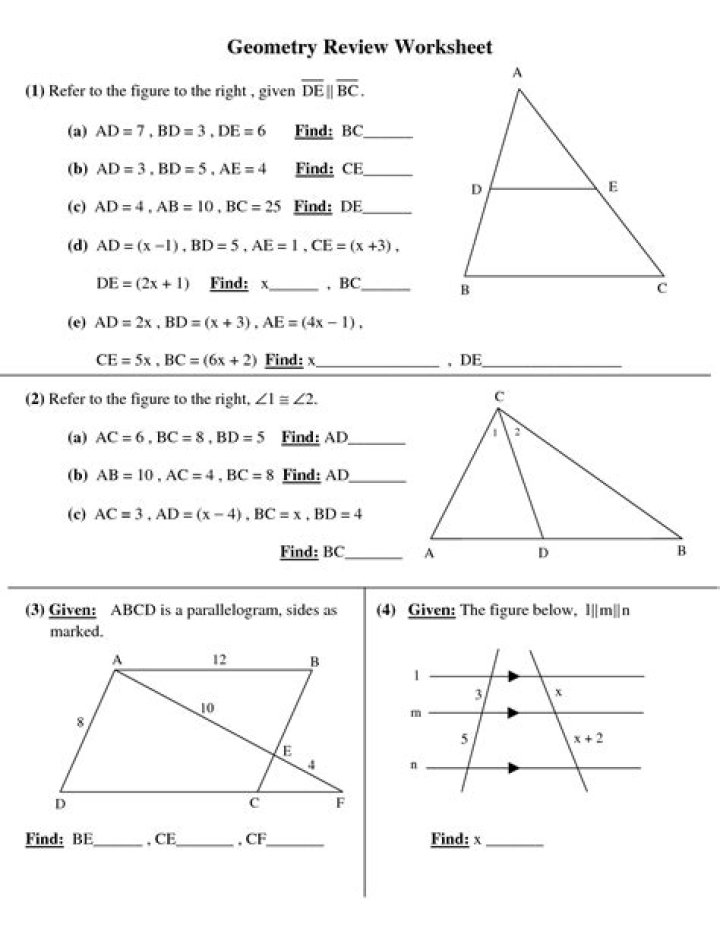 High School Geometry Worksheets PDF – Download Free Printable PDFs