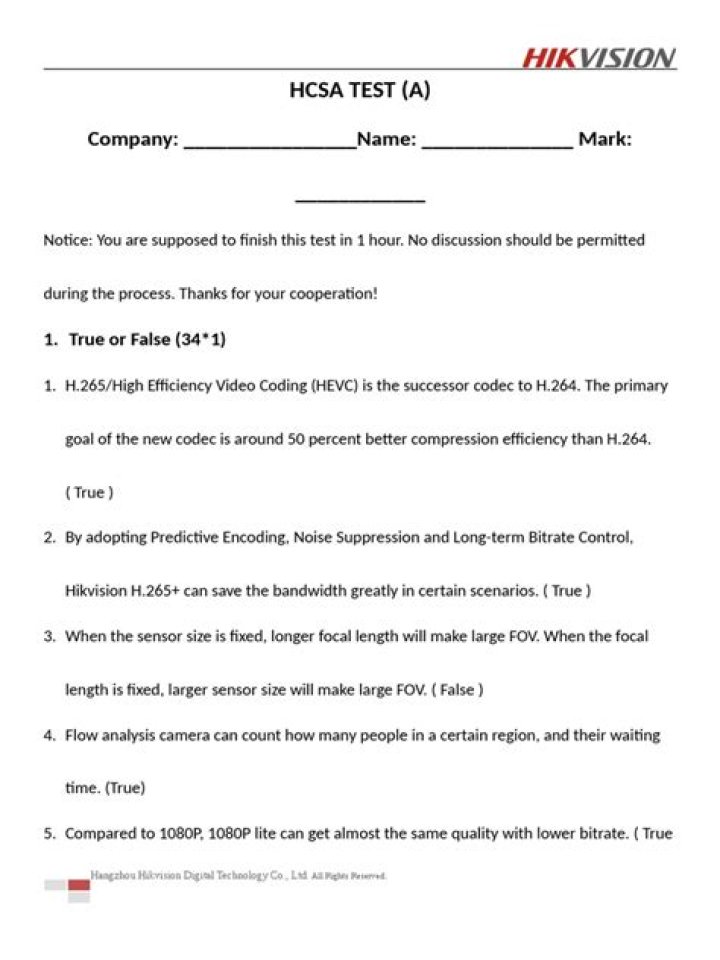 Hikvision HCSAs Exam Questions & Answers PDF – Pass with Confidence