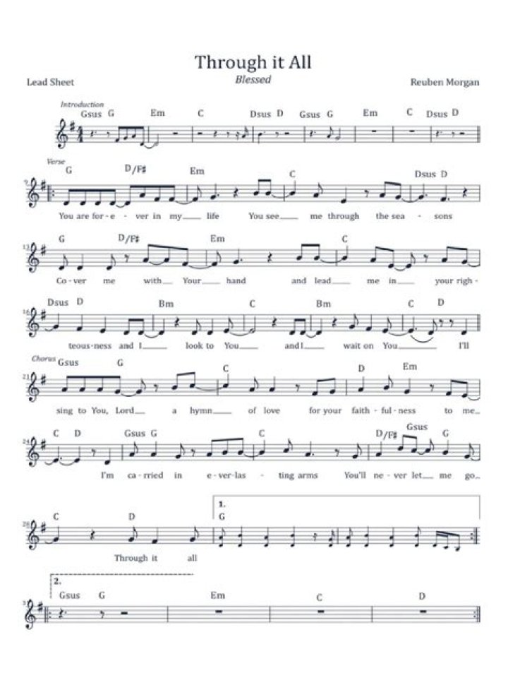 Hillsong Lead Sheet PDF – Free Download for Worship Leaders