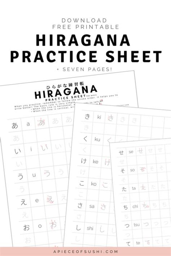 Practice Hiragana Words PDF: Free Practice Sheets for Learning Japanese