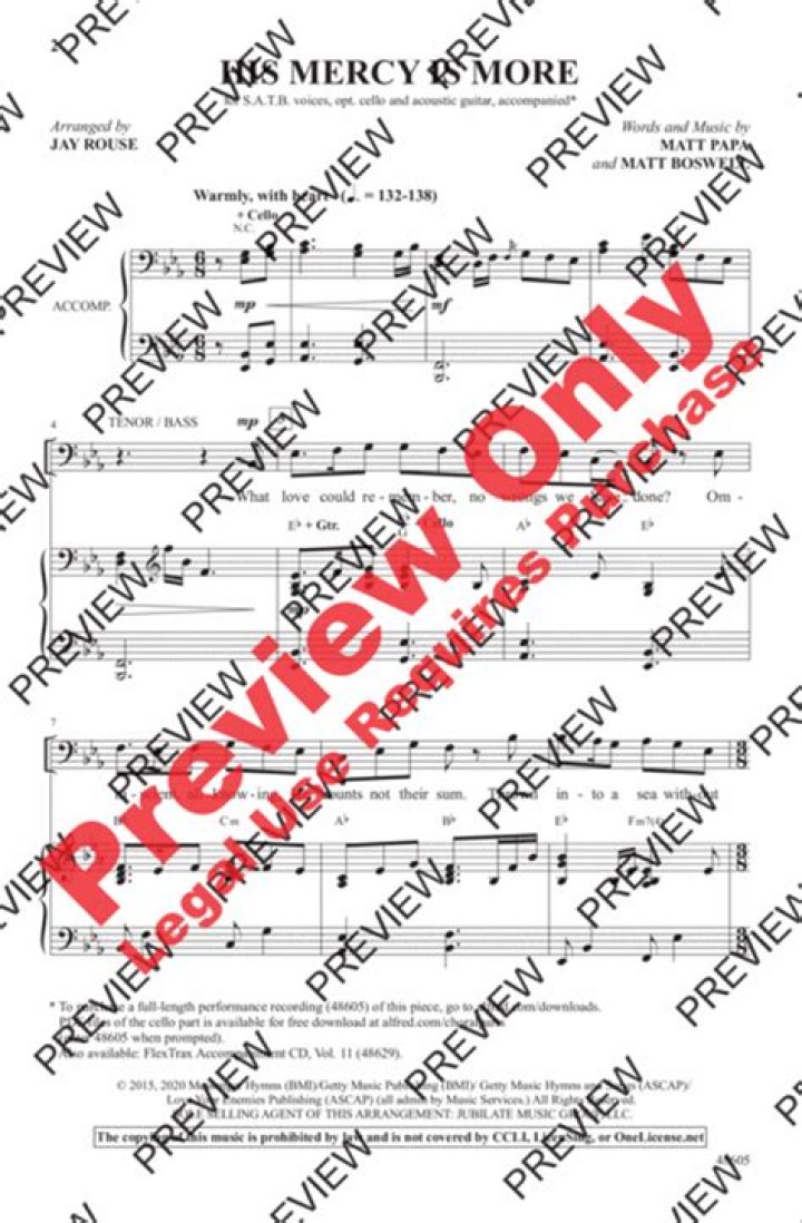 His Mercy Is More: Free Lead Sheet PDF for Prayer & Worship