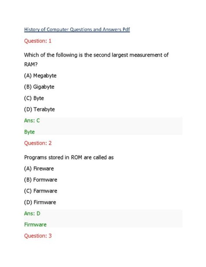 History of Computer Questions and Answers: Comprehensive PDF Guide