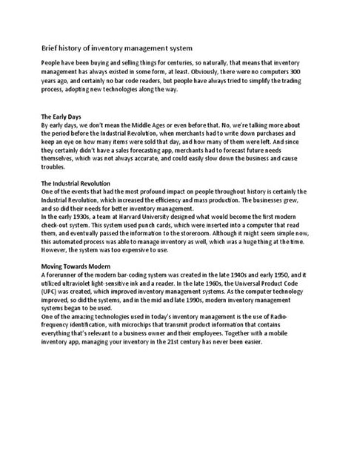 History of Inventory Management PDF: Key Milestones and Evolution