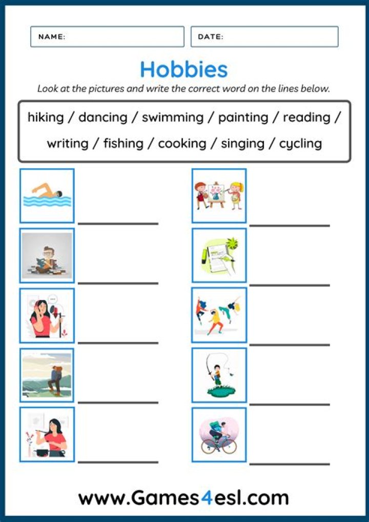 Hobbies Worksheet PDF: Fun & Creative Activities for All Ages
