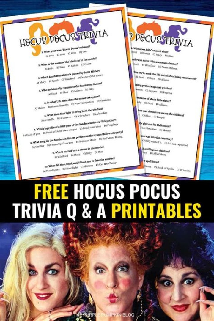 Hocus Pocus Trivia Questions and Answers PDF: Perfect for Halloween Fun