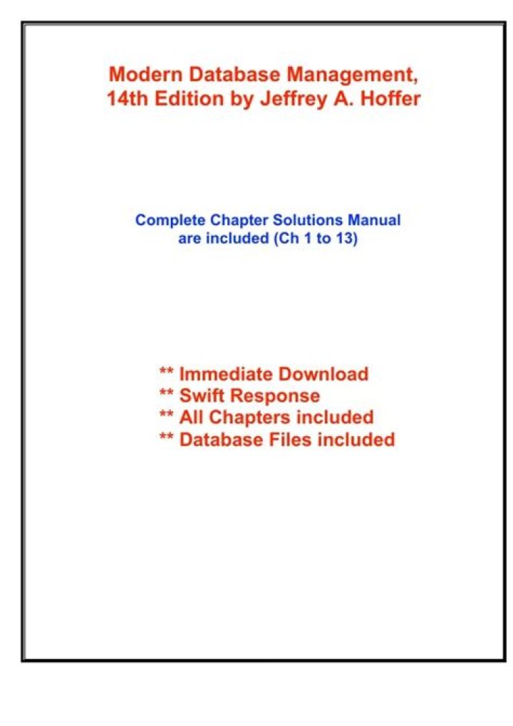 Hoffer Modern Database Management PDF: Expert Guide & Best Practices