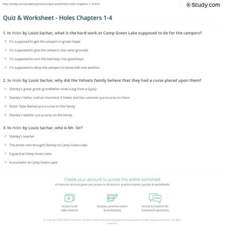 Holes by Louis Sachar: Key Questions & Answers PDF