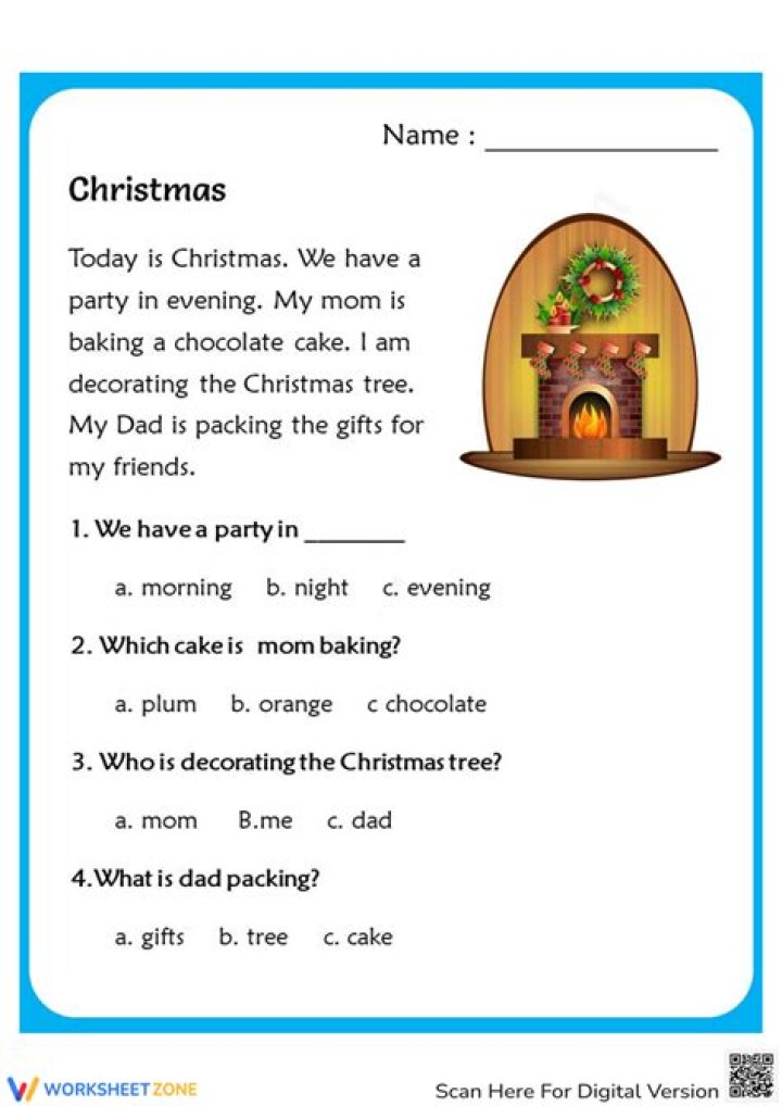 Holiday Reading Comprehension Worksheets PDF: Boost Kids' Literacy This Season