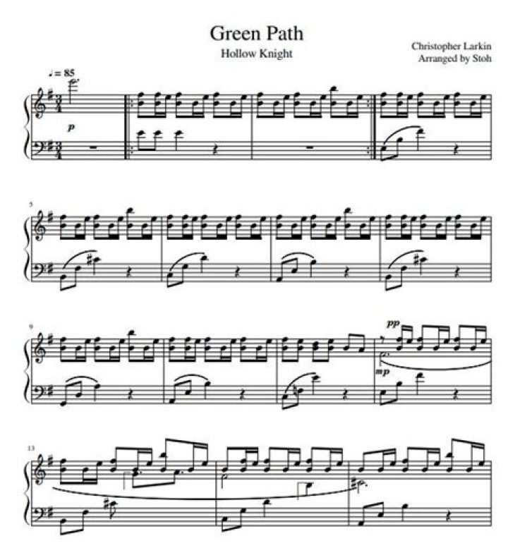 Hollow Knight Piano Sheet Music PDF Download