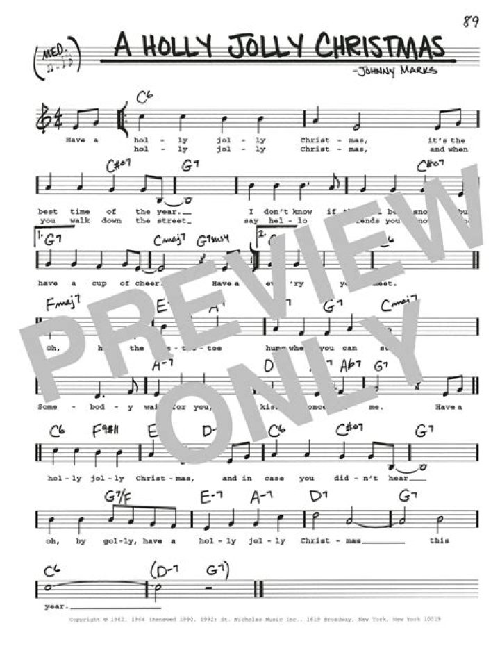 Holly Jolly Christmas Lead Sheet PDF – Free Download