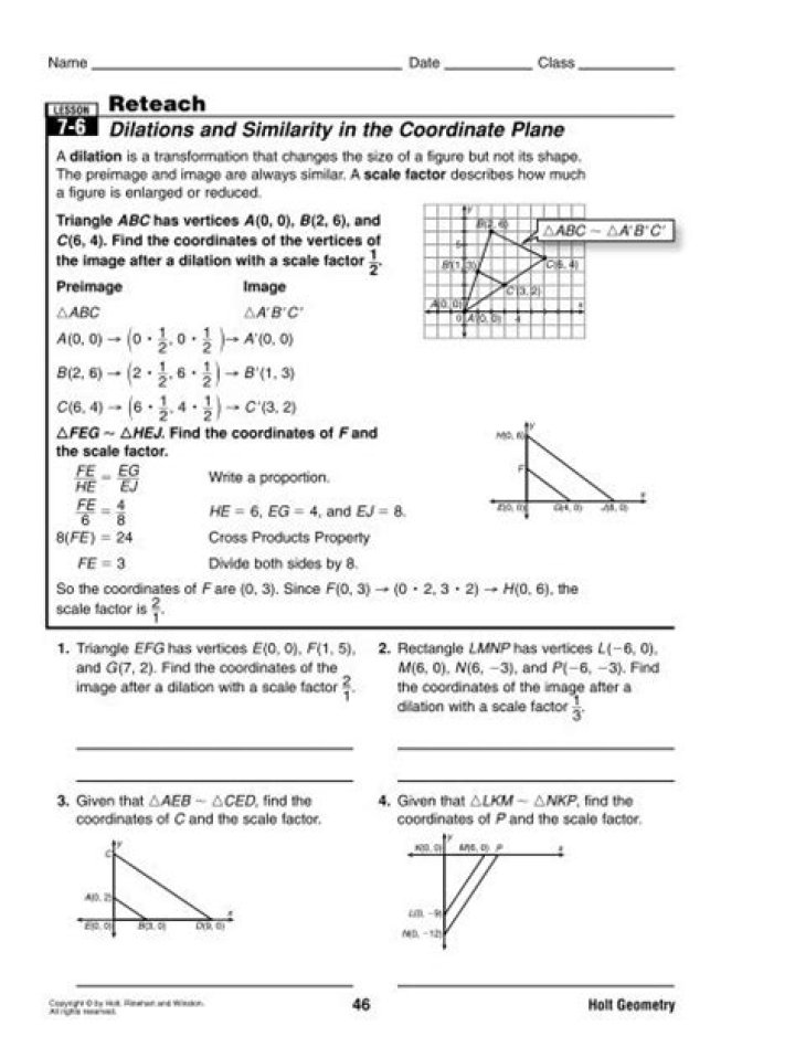 Holt Geometry Worksheets PDF – Free Printable Practice & Homework