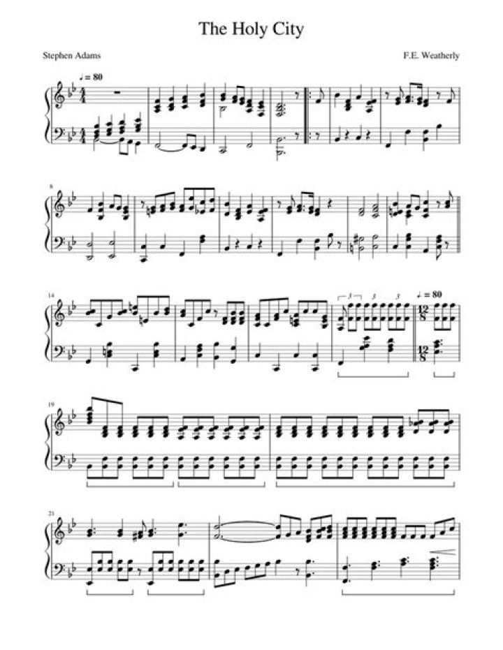 Holy City Music Sheet PDF – Download Sacred Choral Arrangements