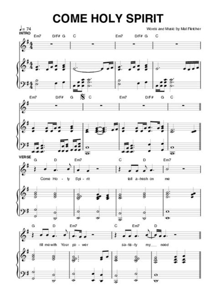 Holy Spirit Sheet Music PDF Download - Free Spiritual Playing Guides