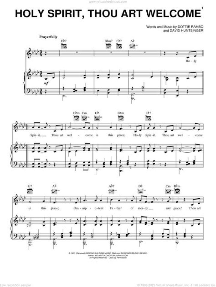 Holy Spirit Welcome Sheet Music PDF – Free Download