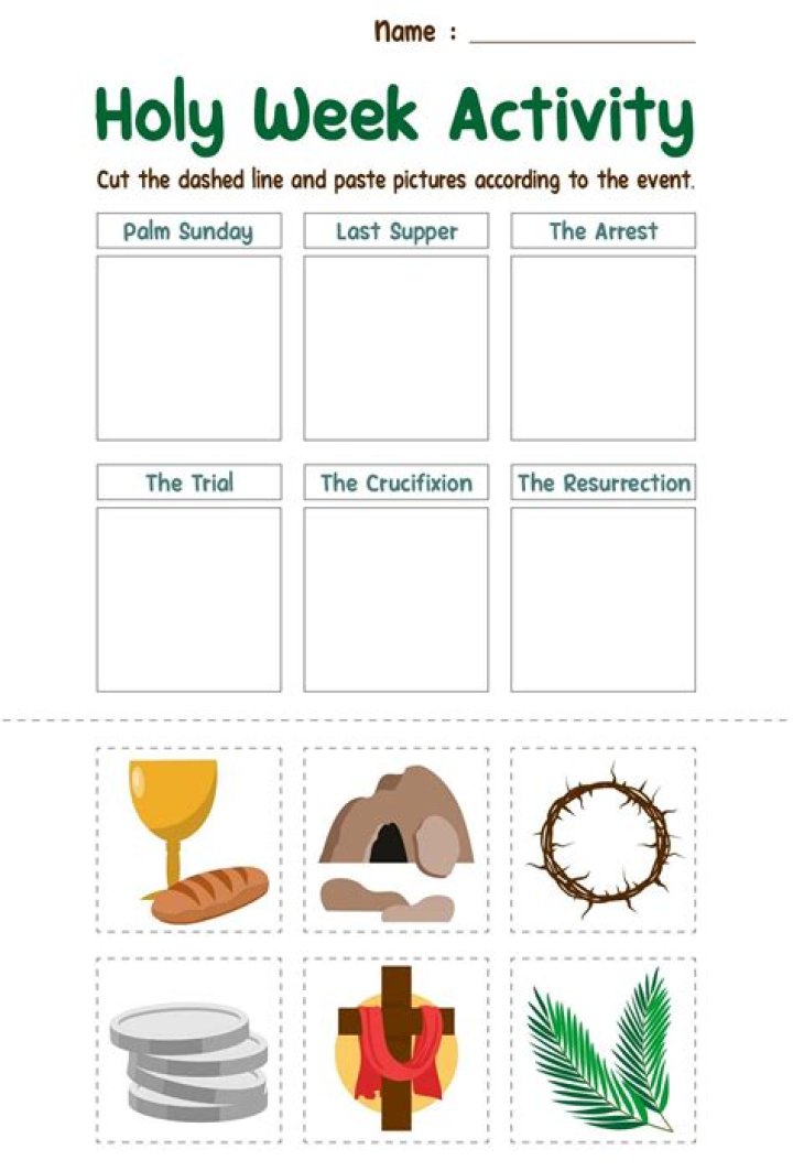 Holy Week Worksheet PDF: Free Printable Worksheets for Easter