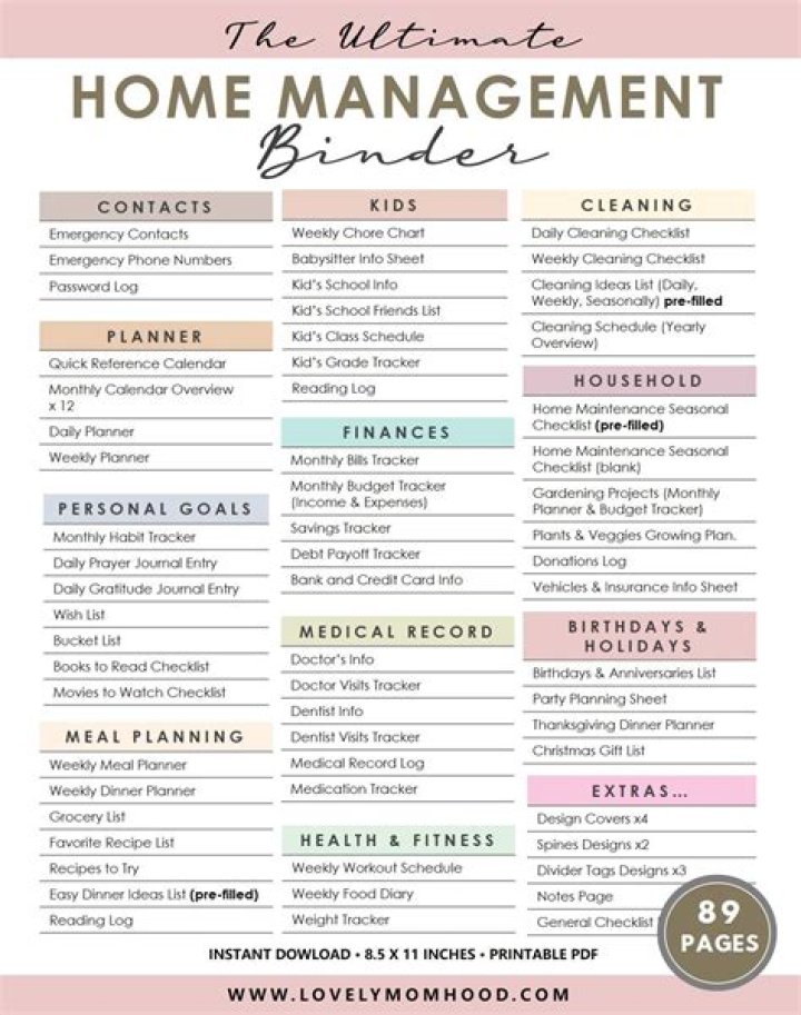 Free Home Management Binder PDF – Organize Your Home Efficiently