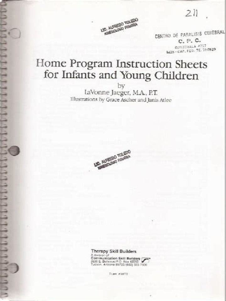 Home Program Instruction Sheets for Infants PDF – Easily Follow Baby’s Daily Routine