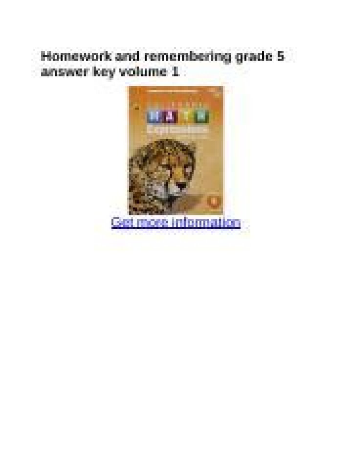 Grade 5 Homework Answer Key: Remembering & Retaining - PDF Format