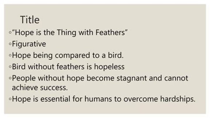 Hope Is the Thing with Feathers: Key Questions & PDF Insights