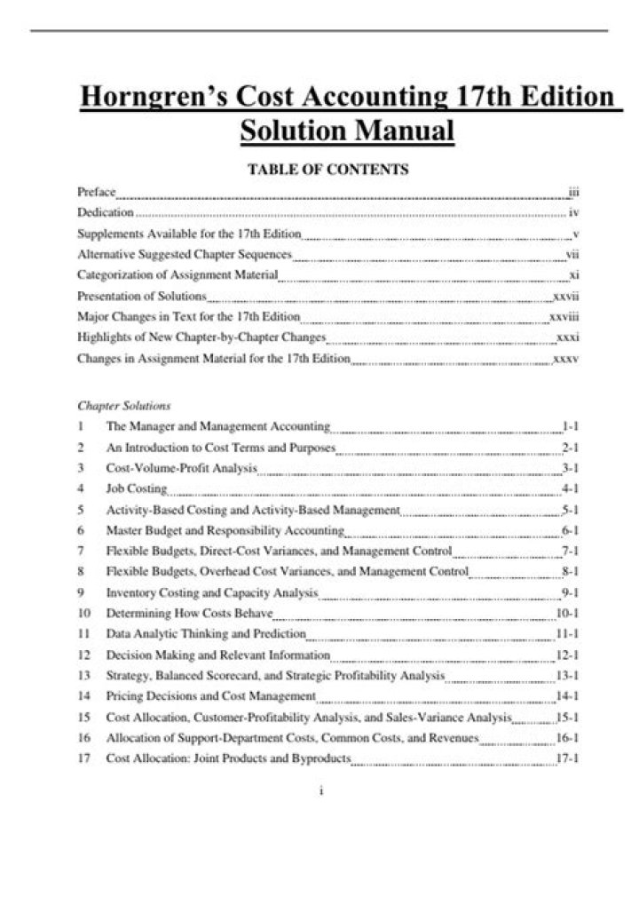 Horngren’s Cost Accounting 17th Edition Answer Key PDF – Expert Solutions