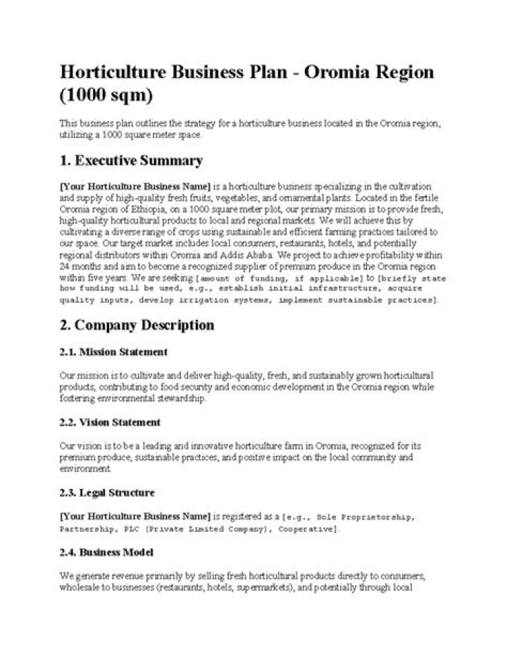 Horticulture Business Plan PDF: Expert Guide for Green Startups