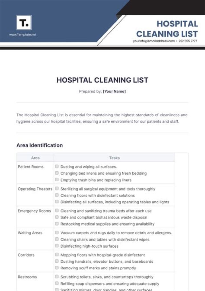 Hospital Cleaning Materials List PDF for Safe & Effective Sanitization