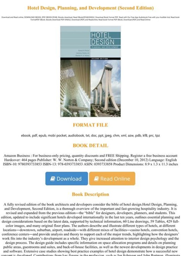 Hotel Design Planning and Development: Comprehensive PDF Guide