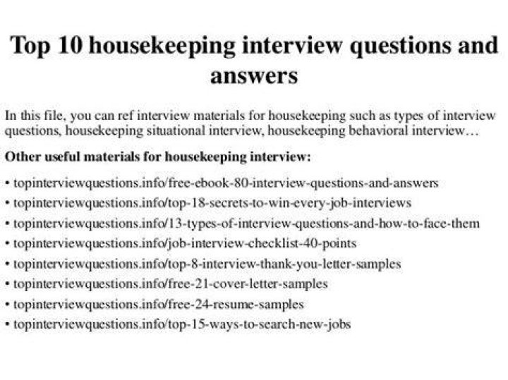 Top Hotel Housekeeping Interview Questions & Answers PDF for Job Success