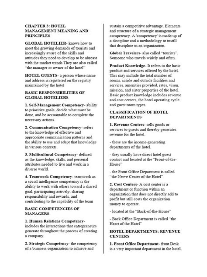 Hotel Management Notes PDF: Essential Operating Guidelines
