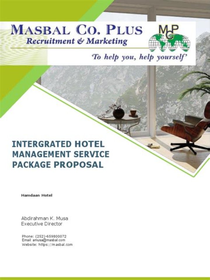 Professional Hotel Management Proposal PDF for Smarter Hospitality Operations