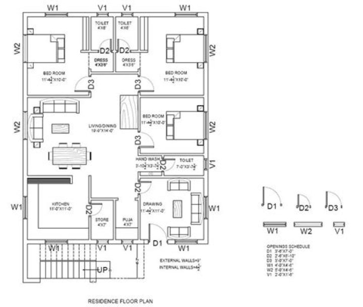 Download Free House Building Plan Drawing PDF for Home Construction