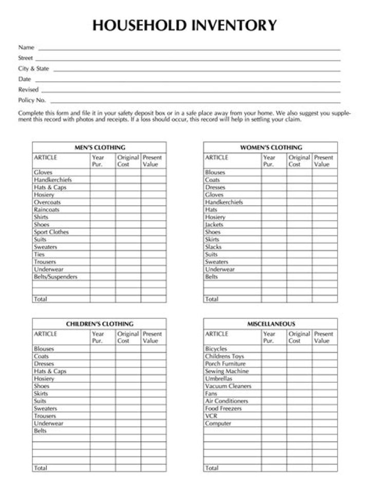 Free Household Items List PDF – Essential Everyday Items