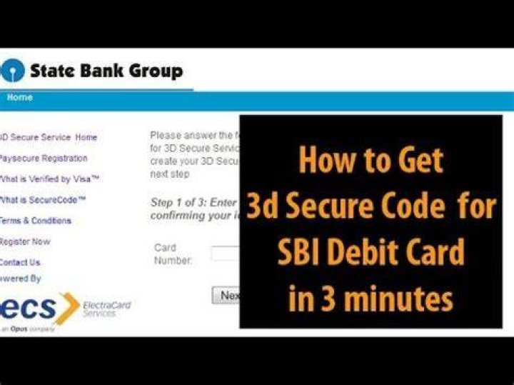 How can I get 3D secure authentication in SBI debit card?