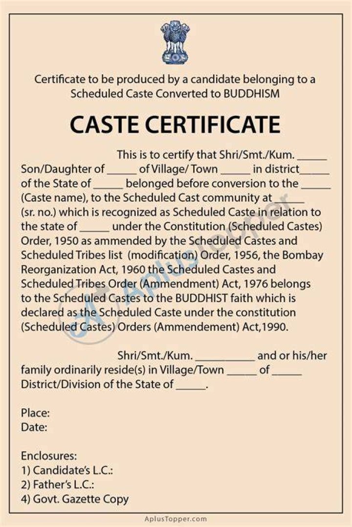 How can I get caste certificate in Chhattisgarh?