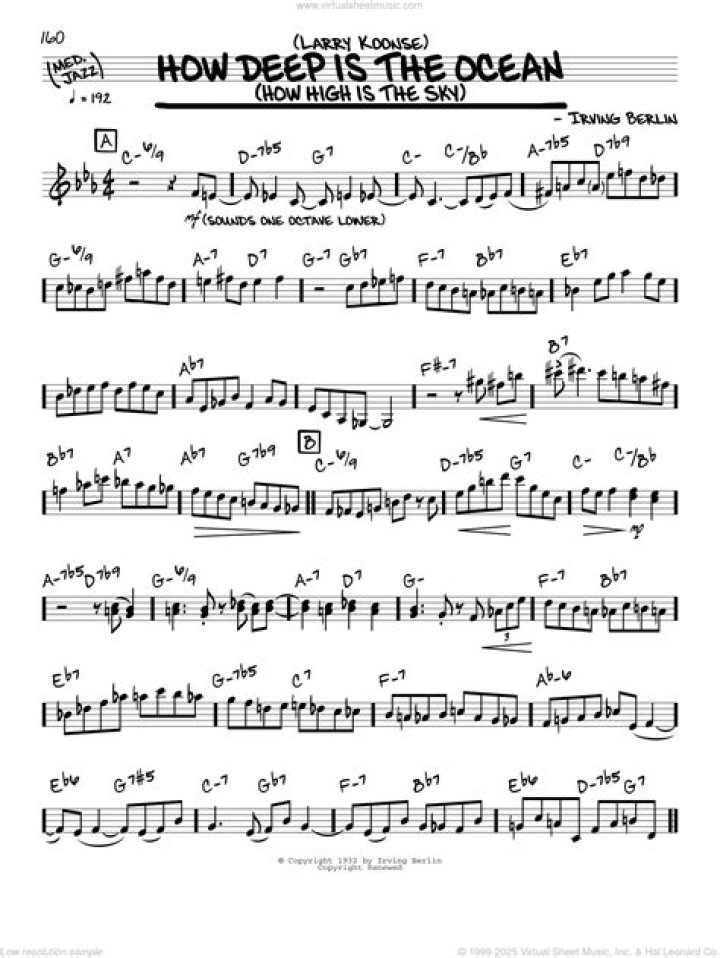 How Deep Is the Ocean? Comprehensive Lead Sheet PDF