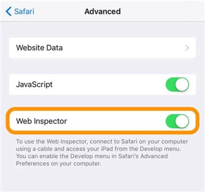 How do I enable Web Inspector on my iPad?