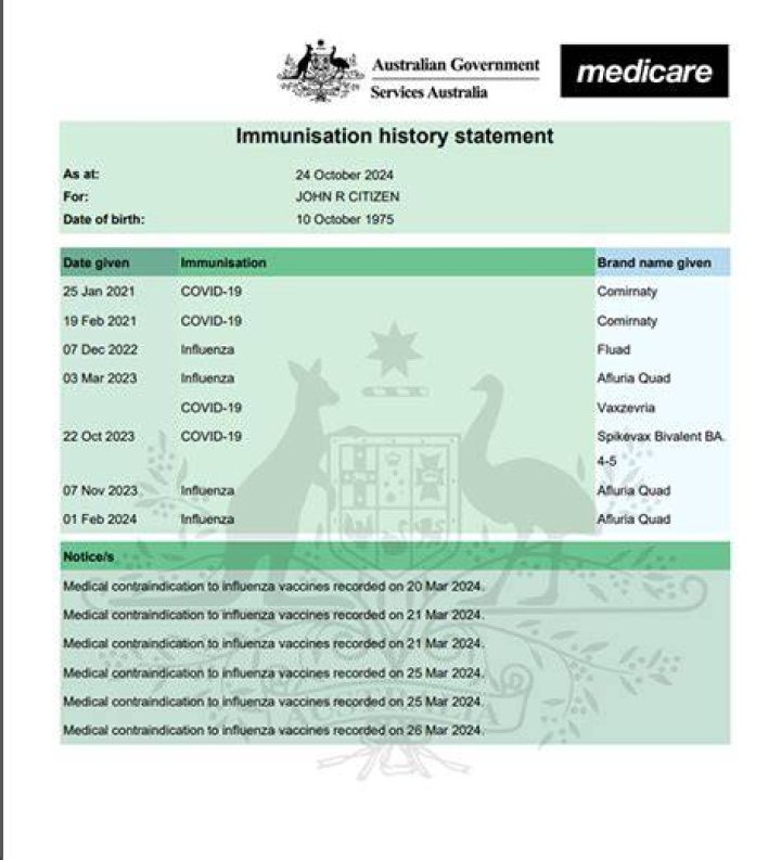 How do I get my Immunisation history statement in Victoria?