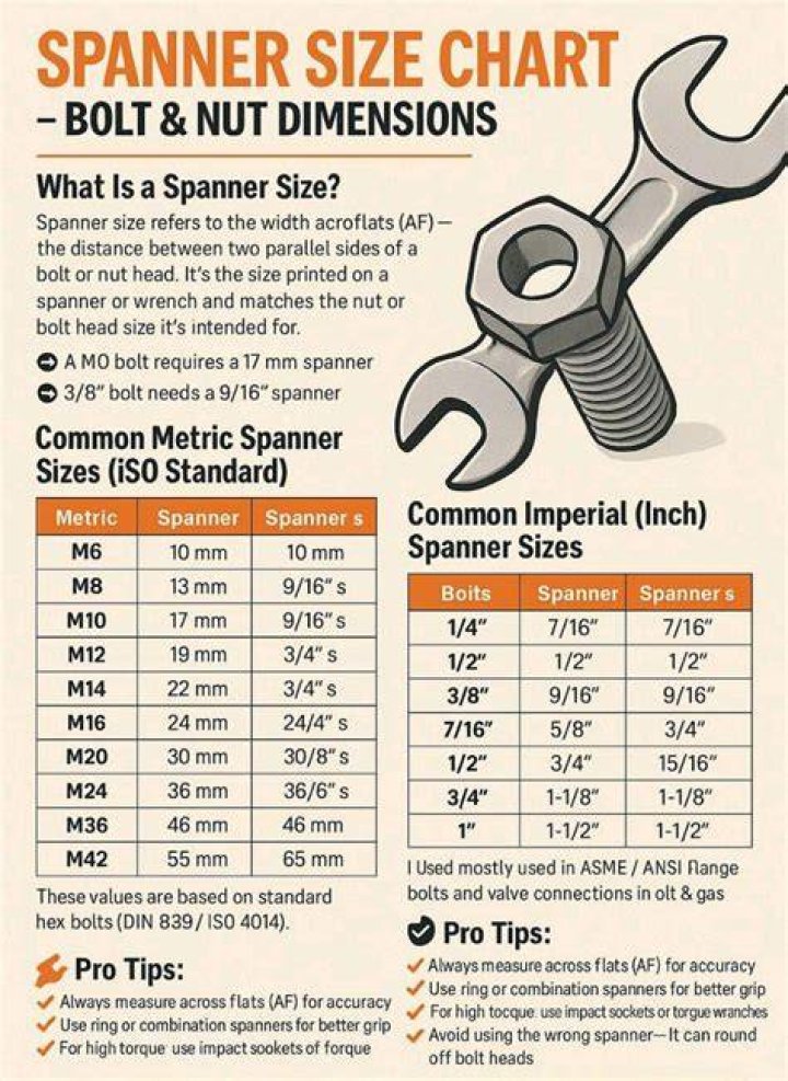 How do I know what size spanner I need?